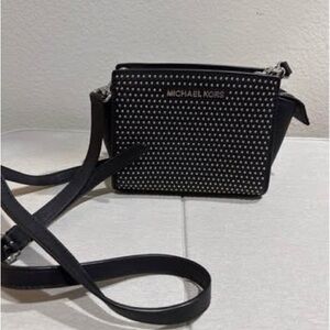 Michael Kors Studded Crossbody Bag – Black & Silver